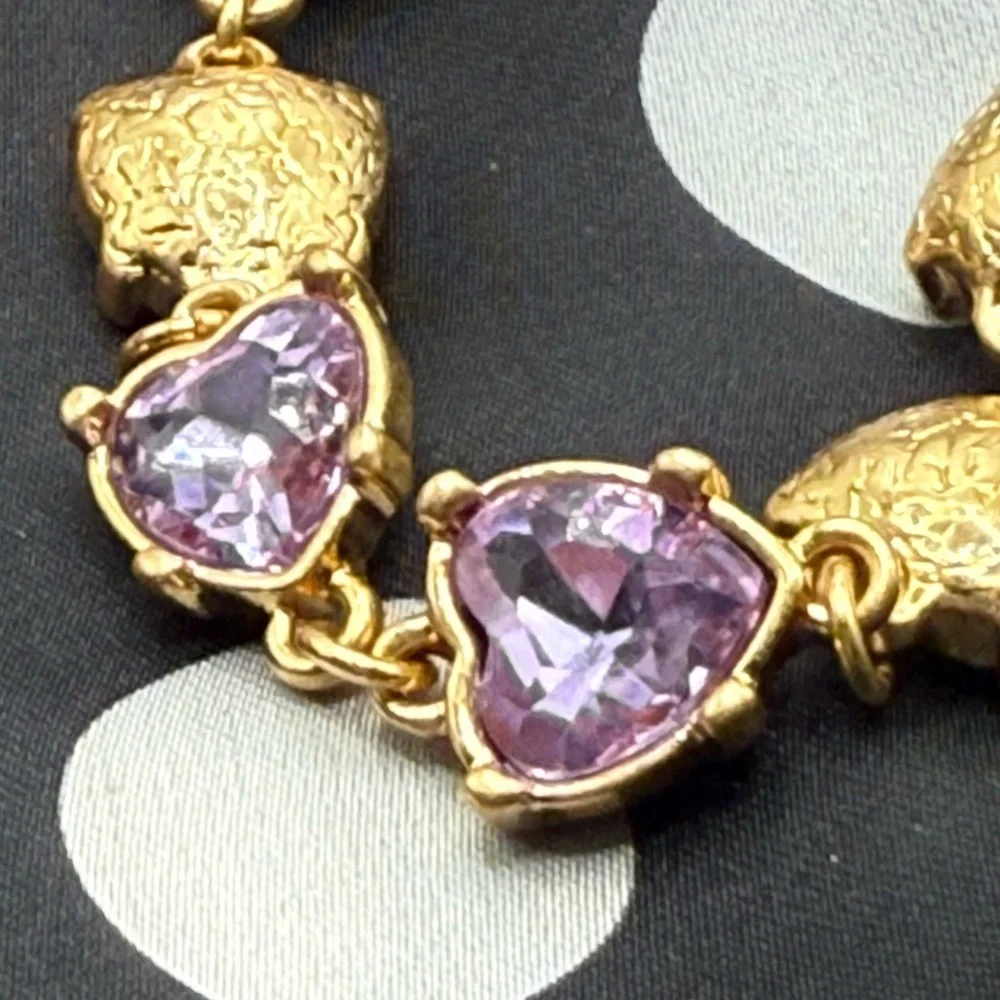 Oscar De La Renta Crystal Hearts Bracelet